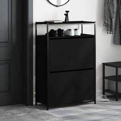 vidaXL Shoe Cabinet Black 3