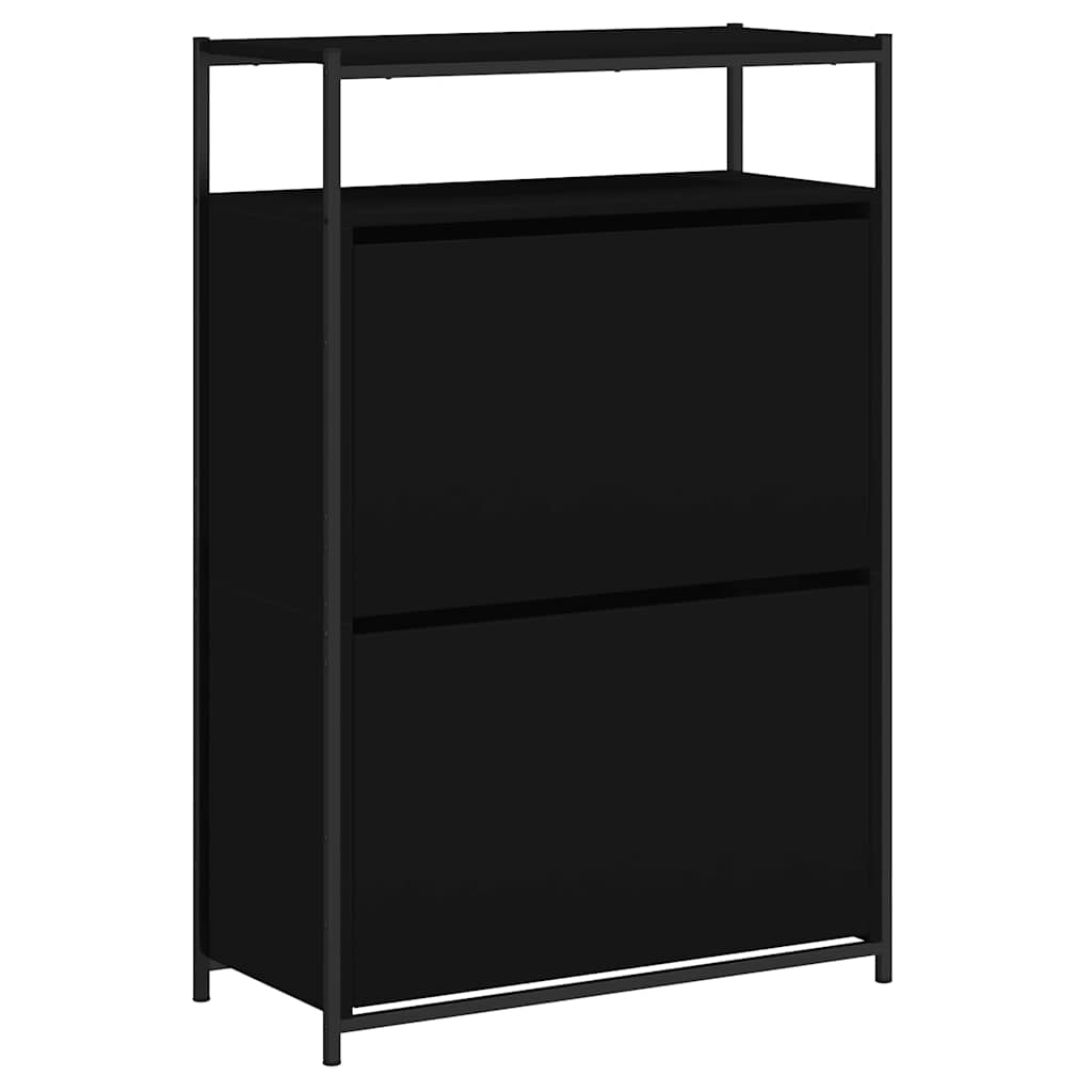 vidaXL Shoe Cabinet Black 4