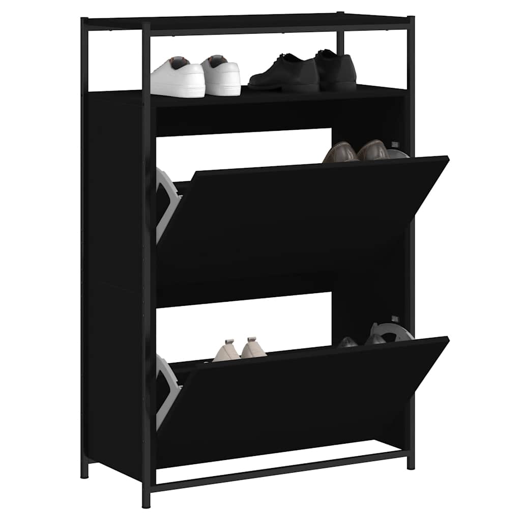 vidaXL Shoe Cabinet Black 1