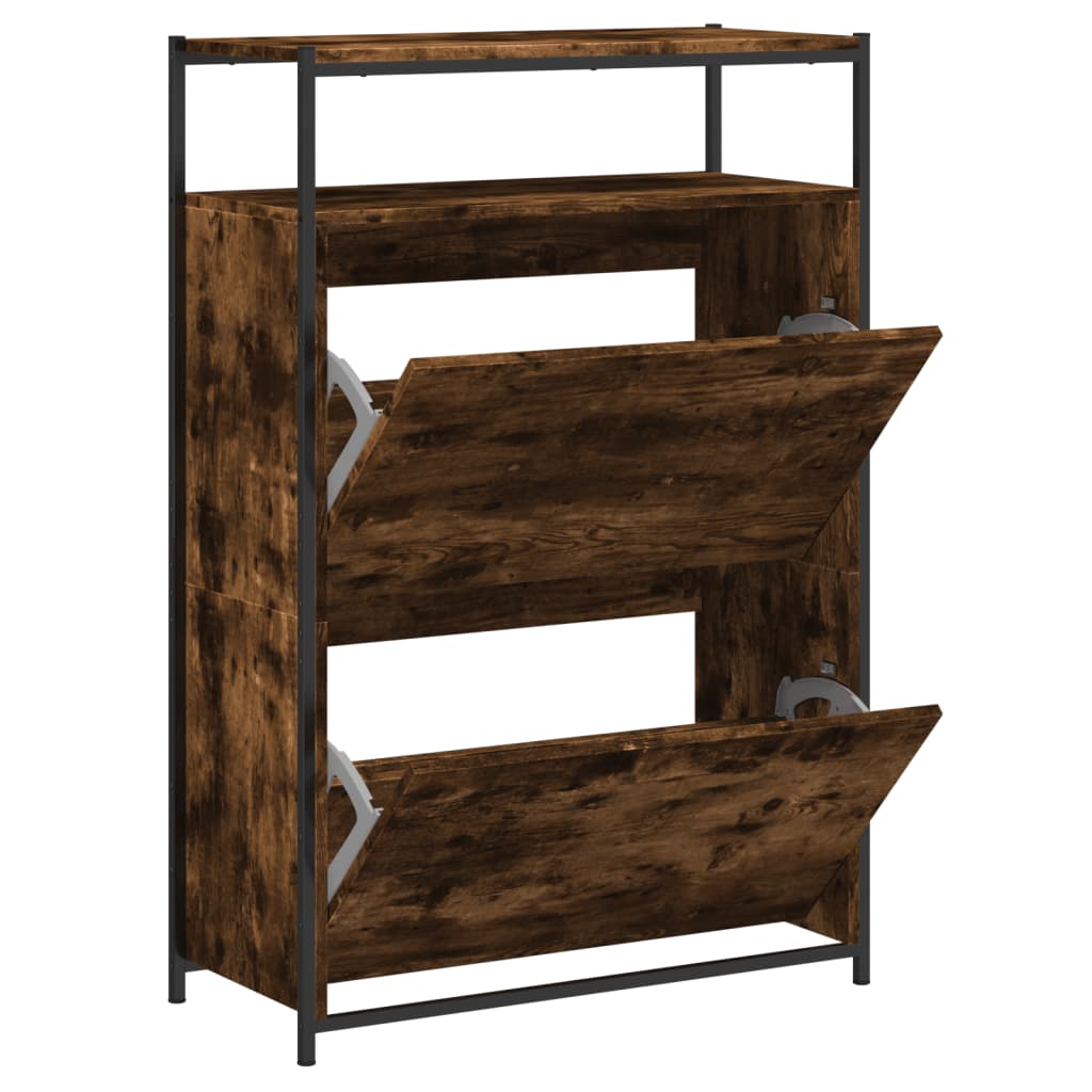 vidaXL Shoe Cabinet Smoked Oak Holds loads of shoes 2