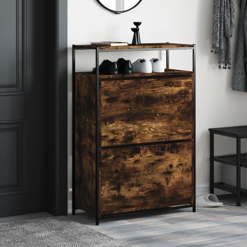 vidaXL Shoe Cabinet Smoked Oak Holds loads of shoes 3