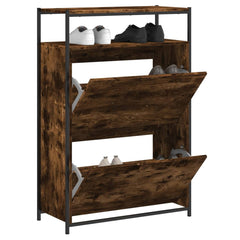 vidaXL Shoe Cabinet Smoked Oak Holds loads of shoes 1