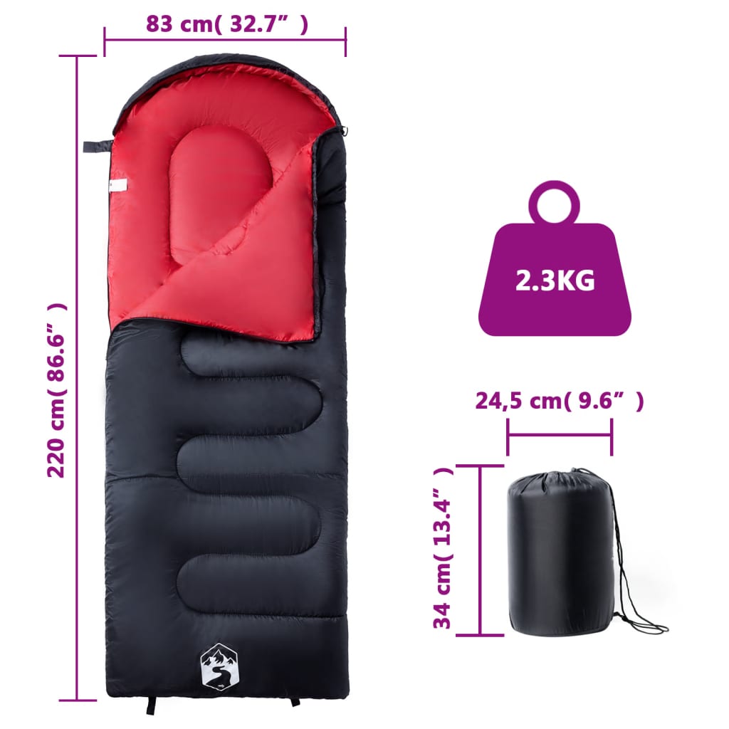 vidaXL Sleeping Bag for Adults Camping 3-4 Seasons 5