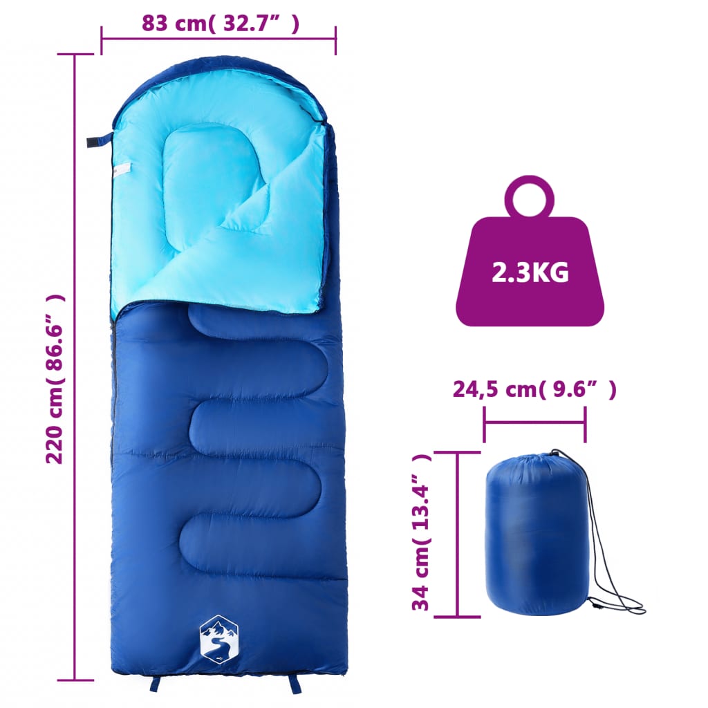 vidaXL Sleeping Bag for Adults Camping 3-4 Seasons 5