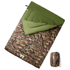 Double Sleeping Bag with Pillows for Adults Camping 3-4 Seasons Camouflage