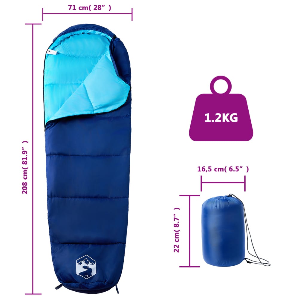 vidaXL Mummy Sleeping Bag for Adults Camping 3 Seasons 5