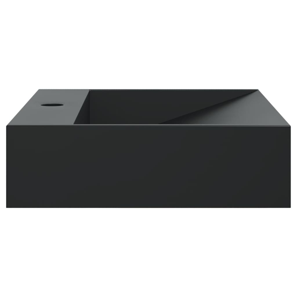 Wash Basin Mineral Cast/Marble Cast Black 50 cm 38 cm