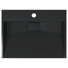 Wash Basin Mineral Cast/Marble Cast Black 50 cm 38 cm
