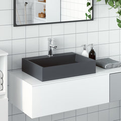 Wash Basin Mineral Cast/Marble Cast Anthracite 50 cm 38 cm