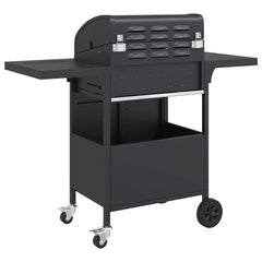Gas BBQ Grill with Black Powder-coated Steel 4 Burners