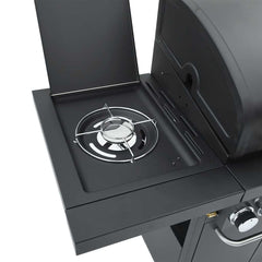 Gas BBQ Grill with Black Powder-coated Steel 4 Burners