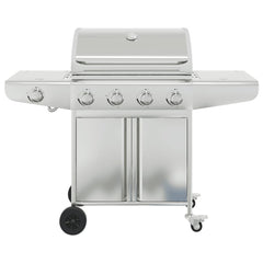 Gas BBQ Grill with Silver Stainless Steel 5 burners