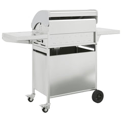 Gas BBQ Grill with Silver Stainless Steel 5 burners