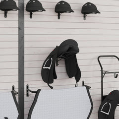 vidaXL Saddle Rack Wall Mounted Black Iron 3