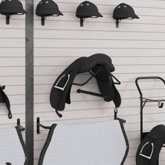 vidaXL Saddle Rack Wall Mounted Black Iron 3