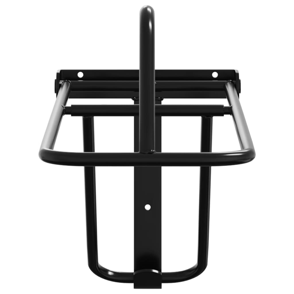 vidaXL Foldable Saddle Rack Wall Mounted Black Iron 4