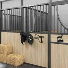 vidaXL Foldable Saddle Rack Wall Mounted Black Iron 1