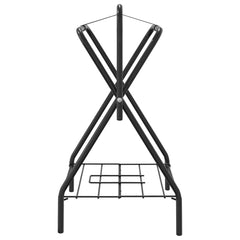 vidaXL Saddle Rack Foldable Freestanding Black Iron 5