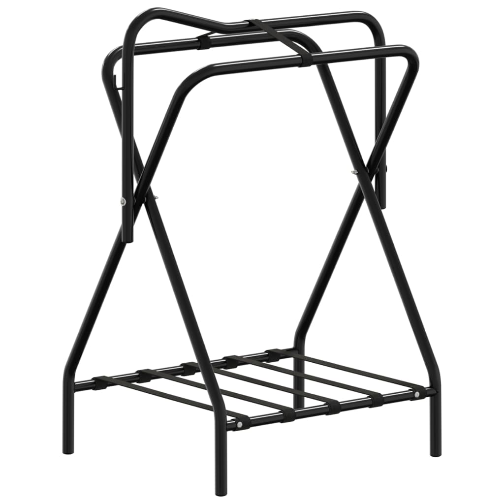 vidaXL Saddle Rack Foldable Freestanding Black Iron 2