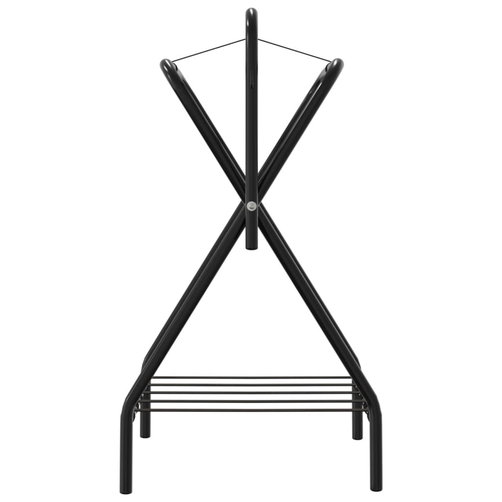 vidaXL Saddle Rack Foldable Freestanding Black Iron 5