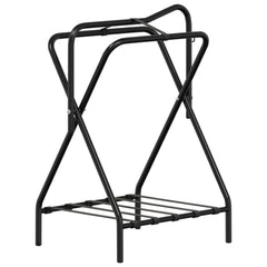 vidaXL Saddle Rack Foldable Freestanding Black Iron 6