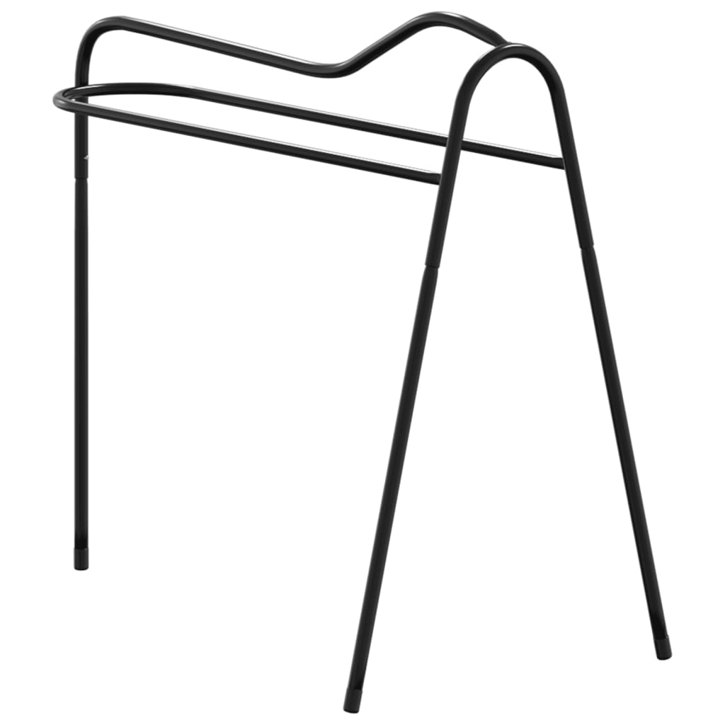 vidaXL Saddle Rack 3 Legged Freestanding Black Iron 2