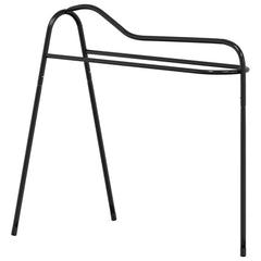 vidaXL Saddle Rack 3 Legged Freestanding Black Iron 6