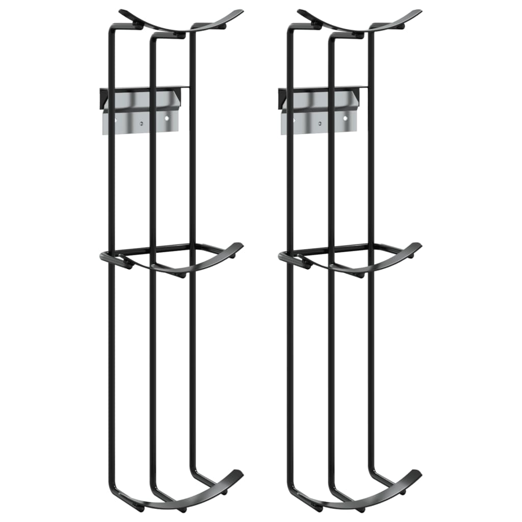 vidaXL Barrel Jump Cups 2 pcs Black Steel 1