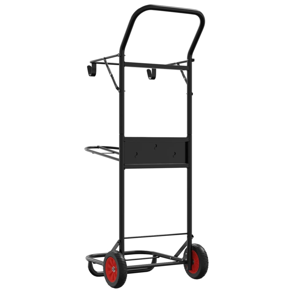 vidaXL Saddle Trolley Foldable Black Steel 4
