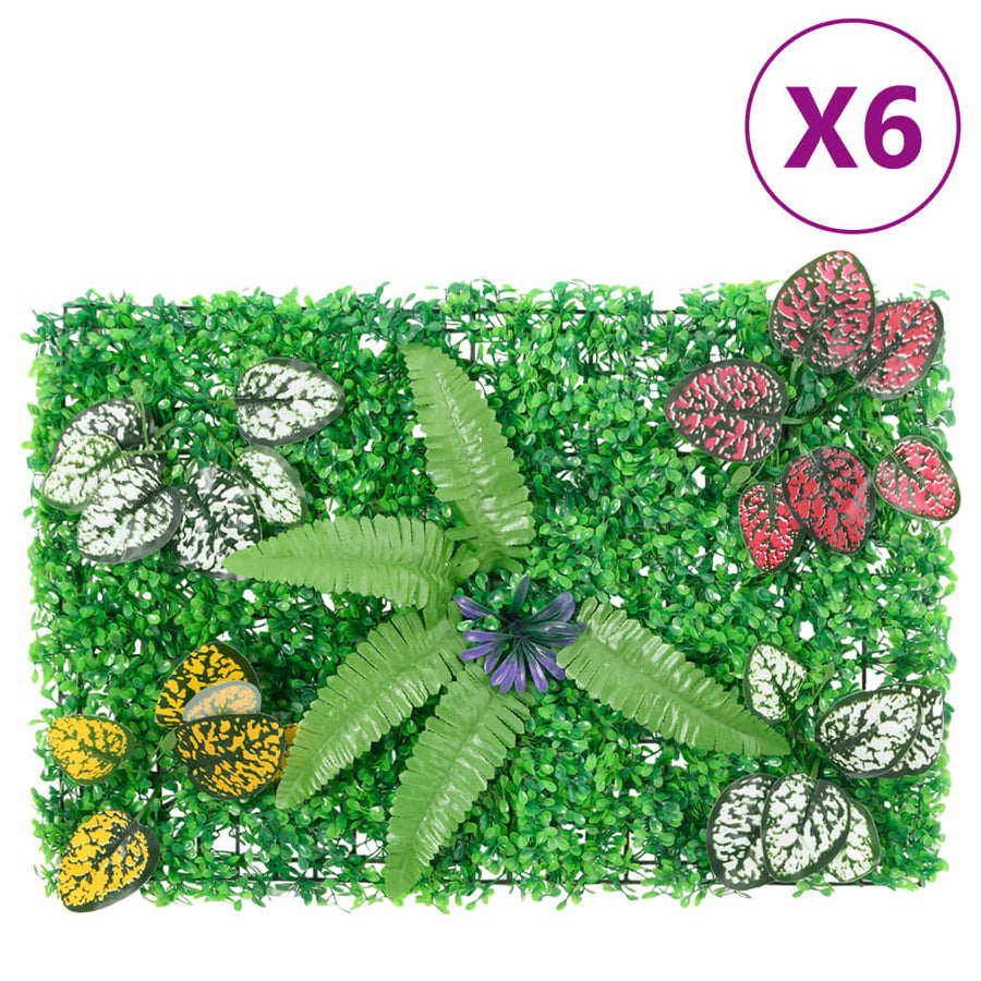 vidaXL Artificial Plant Fence 6 pcs Green 40x60 cm 1
