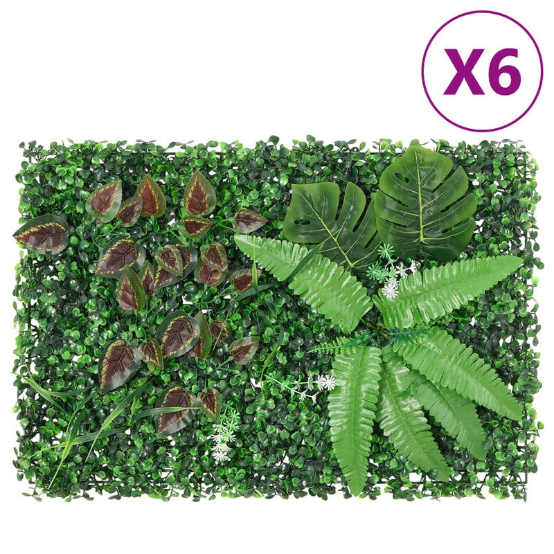  vidaXL Artificial Plant Fence 6 pcs Green 40x60 cm