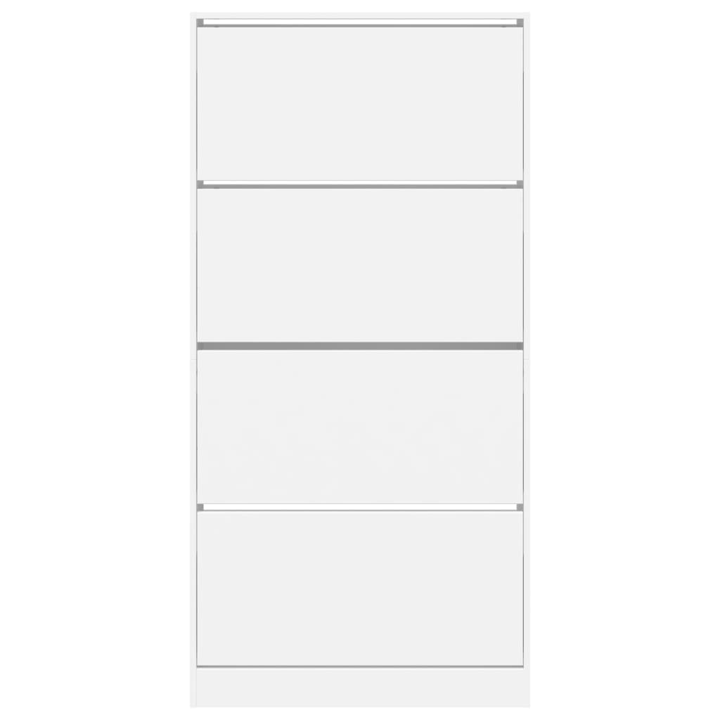 vidaXL Shoe Cabinet with 4 Flip-Drawers White 80x21x163.5 cm 6