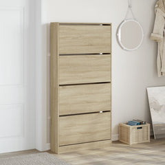 vidaXL Shoe Cabinet with 4 Flip-Drawers Sonoma Oak 80x21x163.5 cm 3