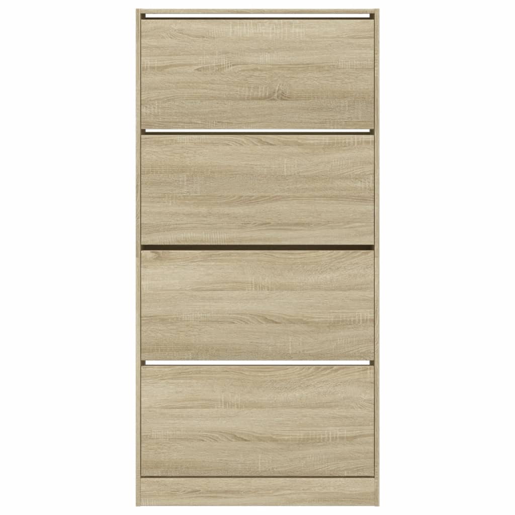 vidaXL Shoe Cabinet with 4 Flip-Drawers Sonoma Oak 80x21x163.5 cm 6