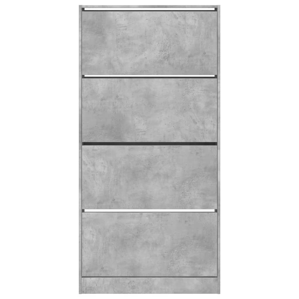 vidaXL Shoe Cabinet with 4 Flip-Drawers Concrete Grey 80x21x163.5 cm 6