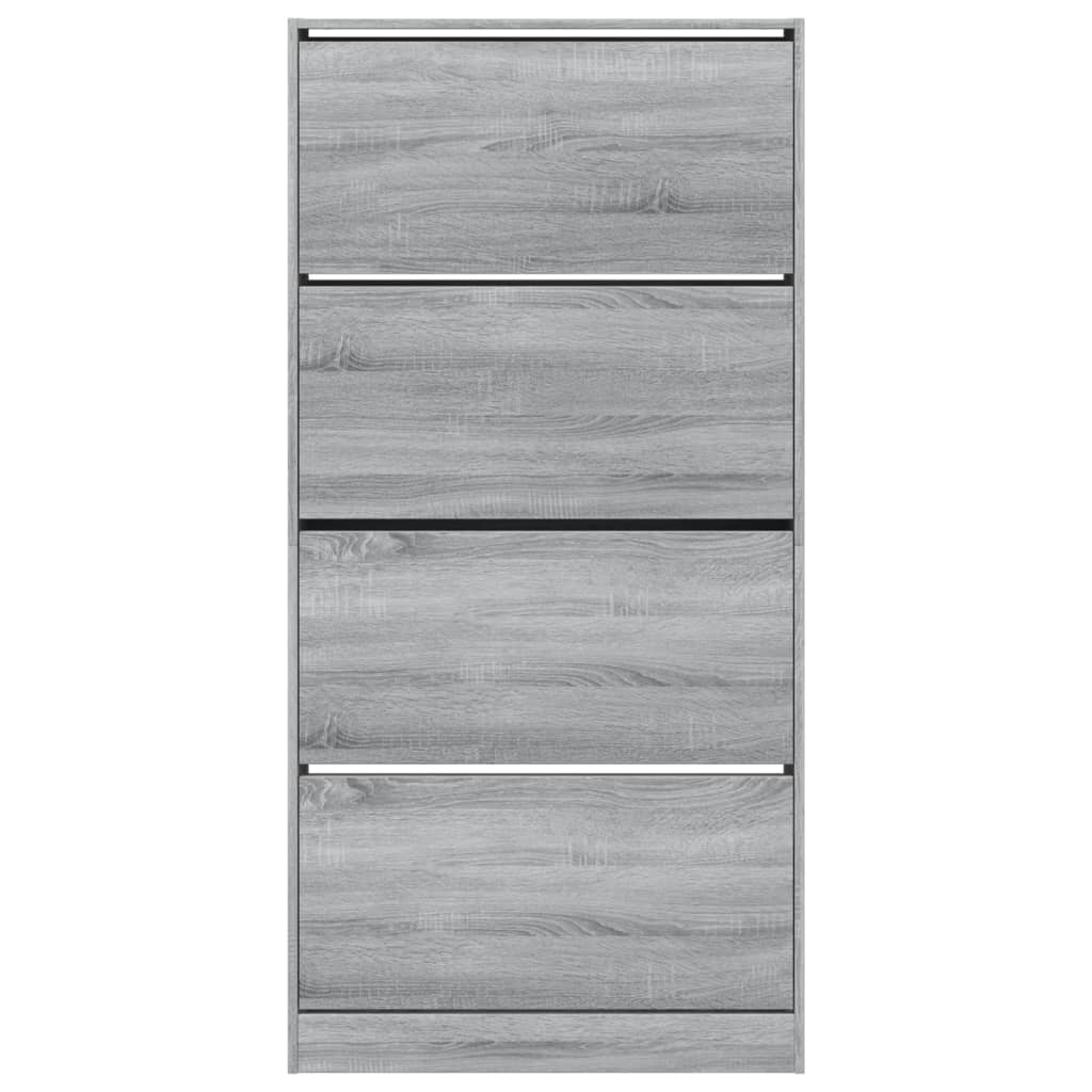 vidaXL Shoe Cabinet with 4 Flip-Drawers Grey Sonoma 80x21x163.5 cm 6