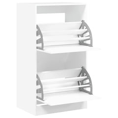 vidaXL Shoe Cabinet with 2 Flip-Drawers White 60x42x108 cm 5