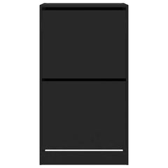 vidaXL Shoe Cabinet with 2 Flip-Drawers Black 60x42x108 cm 6