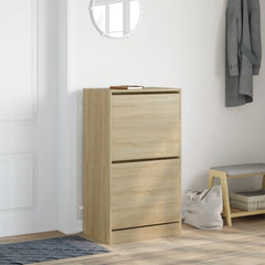 vidaXL Shoe Cabinet with 2 Flip-Drawers Sonoma Oak 60x42x108 cm 3