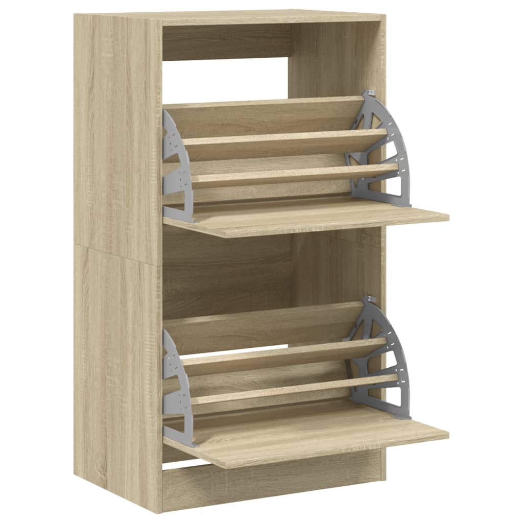vidaXL Shoe Cabinet with 2 Flip-Drawers Sonoma Oak 60x42x108 cm 5