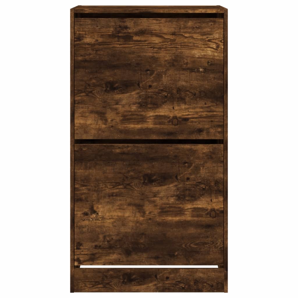 vidaXL Shoe Cabinet with 2 Flip-Drawers Smoked Oak 60x42x108 cm 6