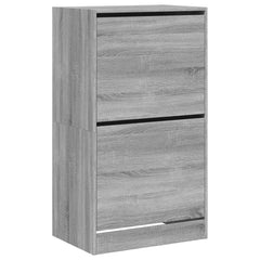 vidaXL Shoe Cabinet with 2 Flip-Drawers Grey Sonoma 60x42x108 cm 2