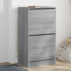 vidaXL Shoe Cabinet with 2 Flip-Drawers Grey Sonoma 60x42x108 cm 1
