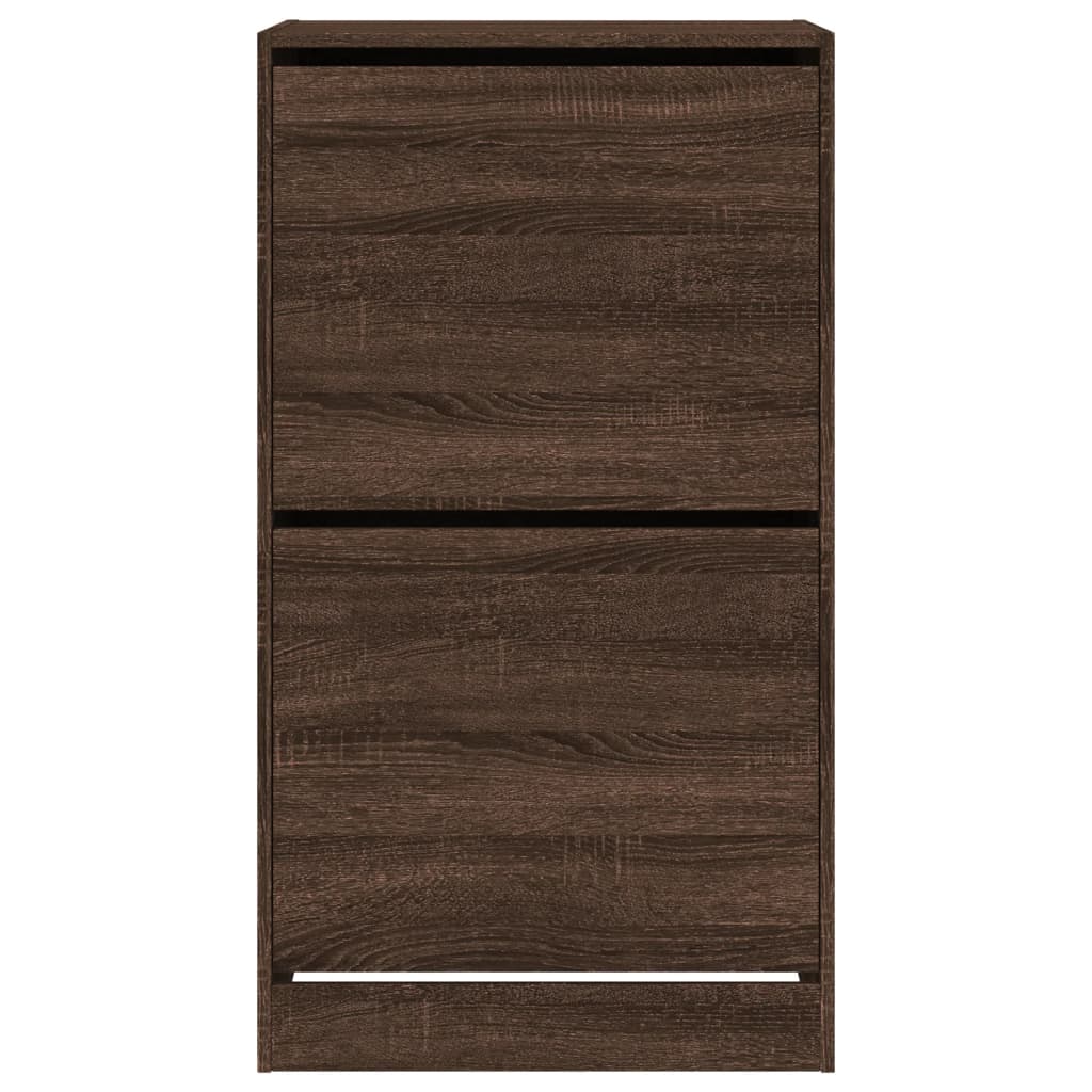 vidaXL Shoe Cabinet with 2 Flip-Drawers Brown Oak 60x42x108 cm 6