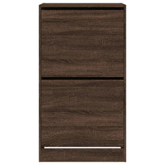 vidaXL Shoe Cabinet with 2 Flip-Drawers Brown Oak 60x42x108 cm 6