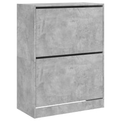 vidaXL Shoe Cabinet with 2 Flip-Drawers Concrete Grey 80x42x108 cm 2