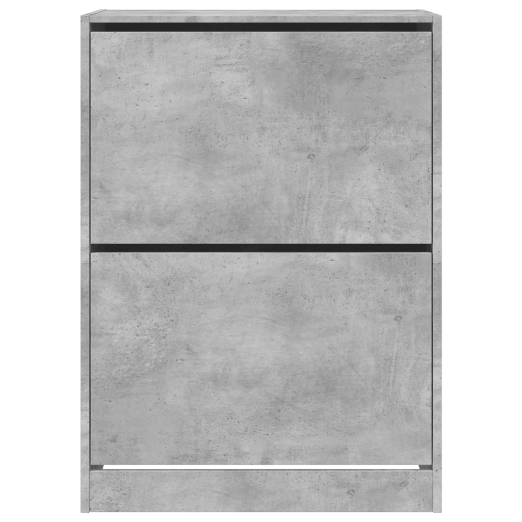 vidaXL Shoe Cabinet with 2 Flip-Drawers Concrete Grey 80x42x108 cm 6