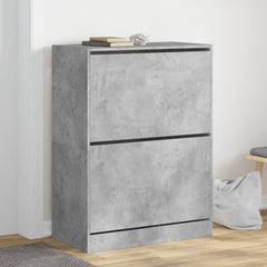 vidaXL Shoe Cabinet with 2 Flip-Drawers Concrete Grey 80x42x108 cm 1