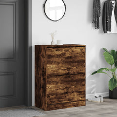 vidaXL Shoe Cabinet with 2 Flip-Drawers Smoked Oak 80x42x108 cm 3