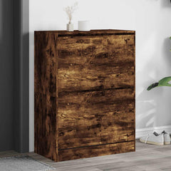 vidaXL Shoe Cabinet with 2 Flip-Drawers Smoked Oak 80x42x108 cm 1